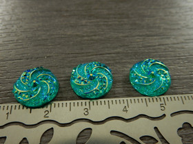 Kapussi pyörre, 12mm, turkoosi, 1kpl