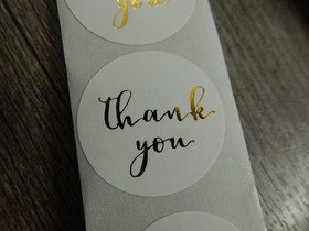 Thank you tarra, 25mm, kulta/valkoinen, 10kpl