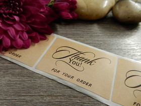 Thank you for your order tarra, 25x37mm, ruskea, 10kpl