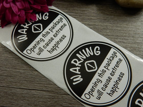 Warning tarra, 38mm, musta-valkoinen, 10kpl