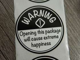 Warning tarra, 38mm, musta-valkoinen, 10kpl