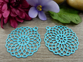 Kukkariipus, 28x30mm, turkoosi, 1kpl