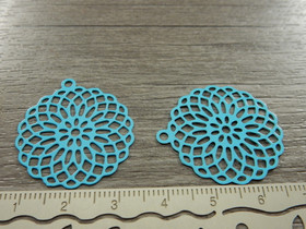 Kukkariipus, 28x30mm, turkoosi, 1kpl