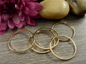 Linkki ympyrä, 20x0.8x0.8mm, umpi, vaaleakulta, 1kpl