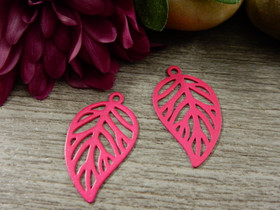Lehtiriipus, 21x12mm, pinkki, 1kpl