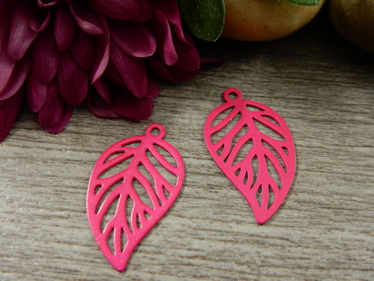 Lehtiriipus, 21x12mm, pinkki, 1kpl