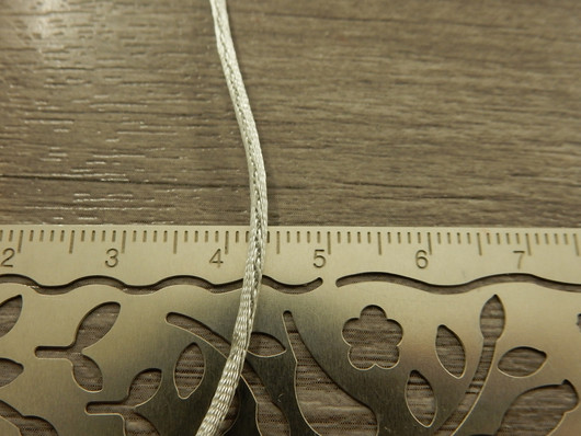 Satiininyöri, 1mm, harmaa/hopea, 1m