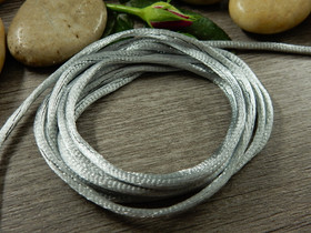 Satiininyöri, 2mm, harmaa/hopea, 1m