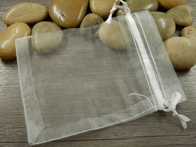 Organzapussi, 9x12cm, valkoinen, 1kpl