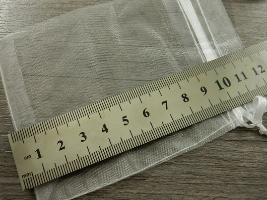 Organzapussi, 9x12cm, valkoinen, 1kpl