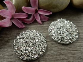 Kapussi glitter, 25mm, hopea , 1kpl