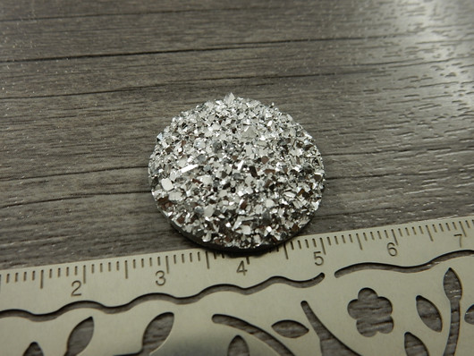 Kapussi glitter, 25mm, hopea , 1kpl