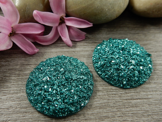 Kapussi glitter, 25mm, minttu, 1kpl