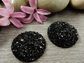 Kapussi glitter, 25mm, musta, 1kpl