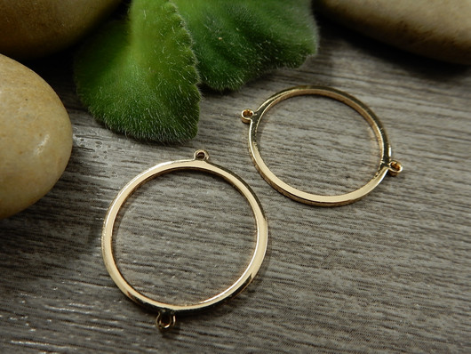 Ympyräriipus/linkki, 20x22mm, vaaleakulta, 1kpl