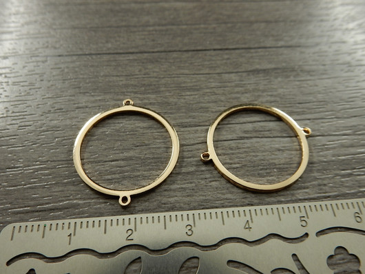 Ympyräriipus/linkki, 20x22mm, vaaleakulta, 1kpl