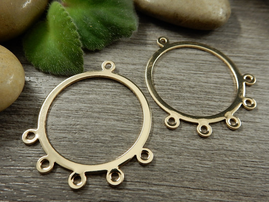 Ympyräriipus/ linkki, 38x33mm, vaaleakulta, 1kpl