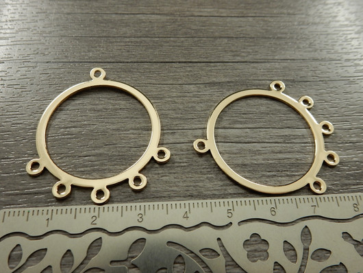 Ympyräriipus/ linkki, 38x33mm, vaaleakulta, 1kpl