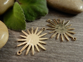 Aurinkoriipus/linkki, 27x23mm, vaaleakulta, 1kpl