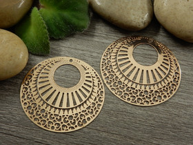 Ympyräriipus/ linkki, 38x35mm, ruusukulta, 1kpl 