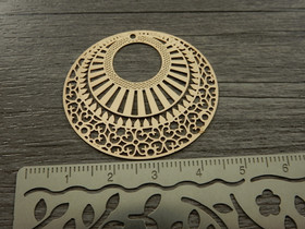 Ympyräriipus/ linkki, 38x35mm, ruusukulta, 1kpl 