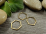 Linkki hexagon, 13.5x12x0.8mm, umpi, rst/kulta, 10kpl
