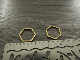 Linkki hexagon, 13.5x12x0.8mm, umpi, rst/kulta, 10kpl