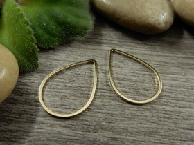 Linkki pisara, 20x15x0.7mm, umpi, vaaleakulta, 1kpl