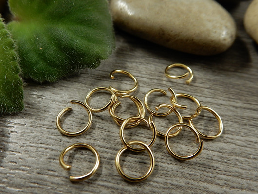 Välirengas, 7x0.8mm, avattava, 18K/vaaleakulta/rst, 10kpl