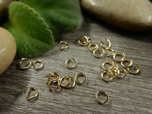 Välirengas, 4x0.6mm, avattava, 18K/vaaleakulta/rst, 10kpl