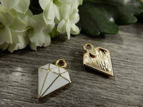 Timanttiriipus, 15x12mm, valkoinen, 1kpl