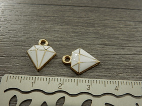 Timanttiriipus, 15x12mm, valkoinen, 1kpl