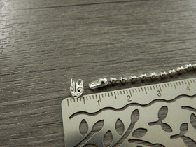 Palloketjun pääte, 2.4mm, kirkashopea, 20kpl