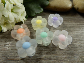 Akryylihelmi huurre kukka, 12mm, mix setti, 10kpl