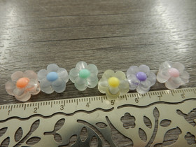 Akryylihelmi huurre kukka, 12mm, mix setti, 10kpl