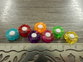 Akryylihelmi kukka värikäs, 10mm, mixsetti, 20kpl