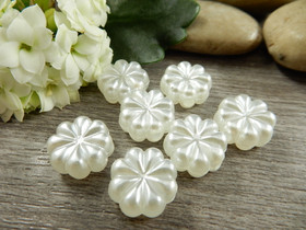 Akryylihelmi kukka, 13mm, valkoinen, 10kpl
