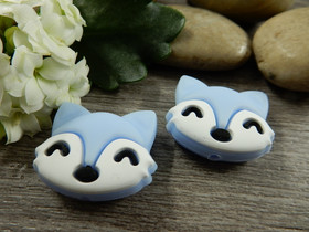 Silikonihelmi kettu, 20x24mm, sininen, 1kpl