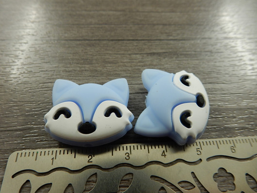 Silikonihelmi kettu, 20x24mm, sininen, 1kpl