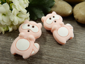 Silikonihelmi pesukarhu, 31x20mm, vaaleanpunainen, 1kpl