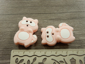 Silikonihelmi pesukarhu, 31x20mm, vaaleanpunainen, 1kpl