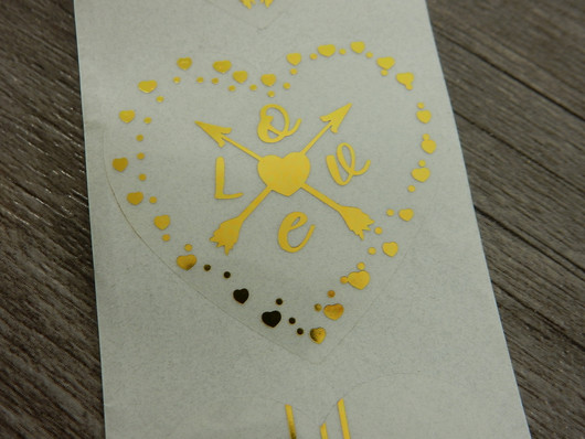 Happy Valentine´s day tarra, 38mm, kulta/kirkas, 10kpl