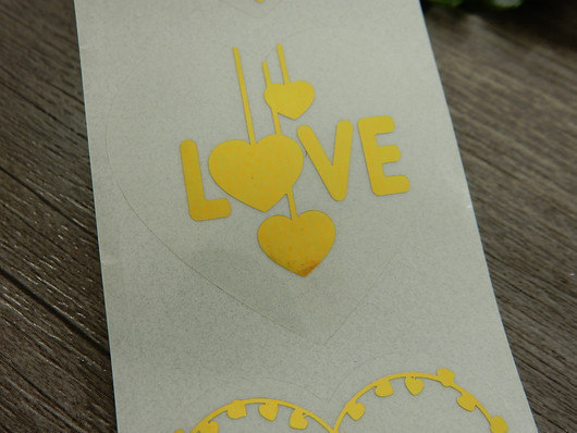 Happy Valentine´s day tarra, 38mm, kulta/kirkas, 10kpl