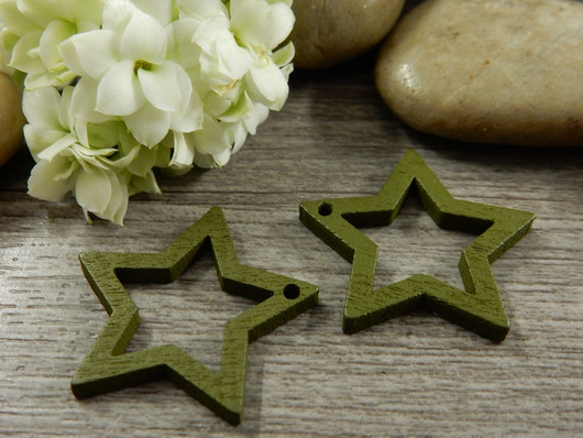 Puuriipus tähti, 24x25mm, maastonvihreä, 1kpl
