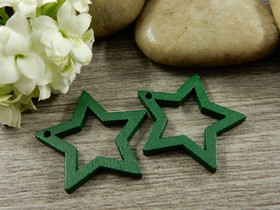 Puuriipus tähti, 24x25mm, vihreä, 1kpl