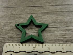 Puuriipus tähti, 24x25mm, vihreä, 1kpl