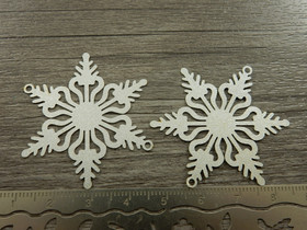 Lumihiutaleriipus/ linkki, 42x36mm, mattahopea, 1kpl