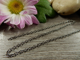 Ovaaliketju, 2x1.5x0.5mm, gunmetal, 1m