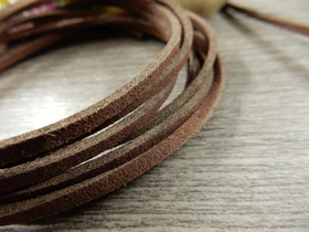 Tekomokka nauha, 2.7x1.4mm, tummanruskea, 1m