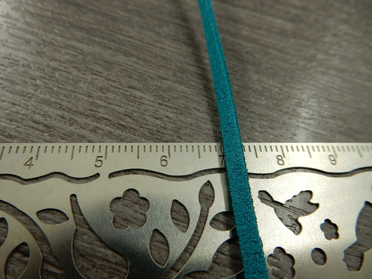 Tekomokka nauha, 2.7x1.4mm, turkoosi, 1m